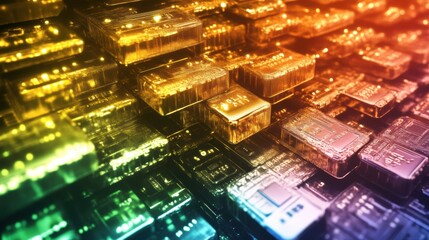 Holographic stock exchange visual with precious commodities theme for financial analysis