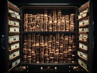 Safe box with money inside 3