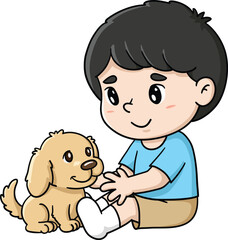 a child and a puppy cuddling 002