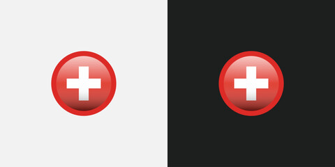 Obraz premium Switzerland Flag Circle National Flag 