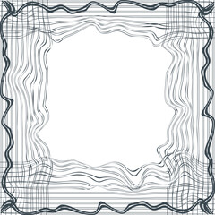 The striped distorted frame consists of intersecting wires.