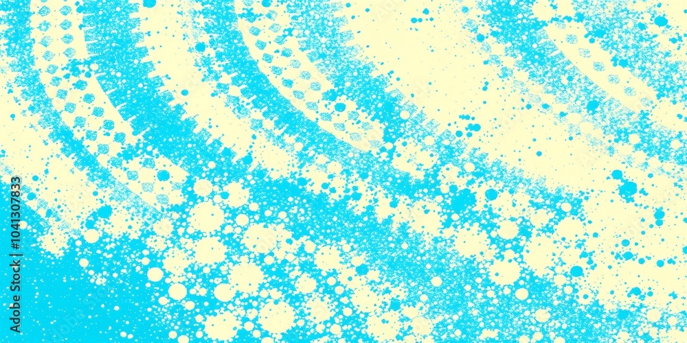 Poster Abstract blue and yellow paint splatter background.