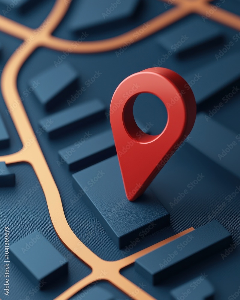 Aufkleber red location pin on a blue map background, symbolizing navigation and geolocation.
