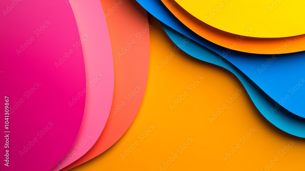 Poster colorful background with a pink circle in the middle. the background is made up of different colored