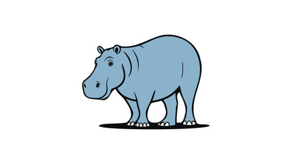 cute hippo vector outline illustration