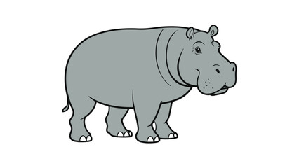 hippo cartoon vector illustration