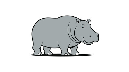 simple illustration of a hippo in vector