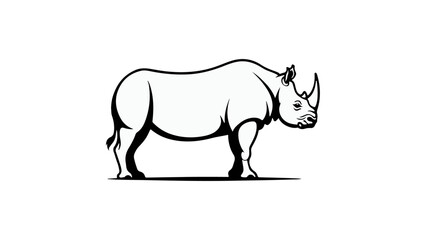 simple rhino outline vector illustration © Giorgi