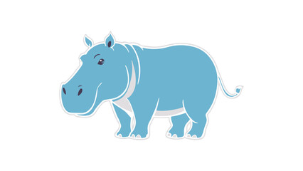 Obraz premium cute blue hippo/hippopotamus vector shape illustration