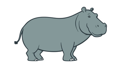 hippo vector simple illustration