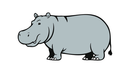hippo simple vector shape