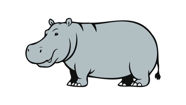 hippo simple vector shape