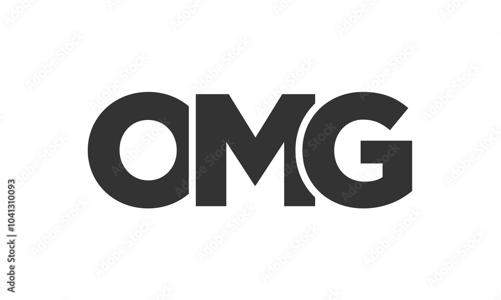 Poster omg logo design template with strong and modern bold text. initial based vector logotype featuring s