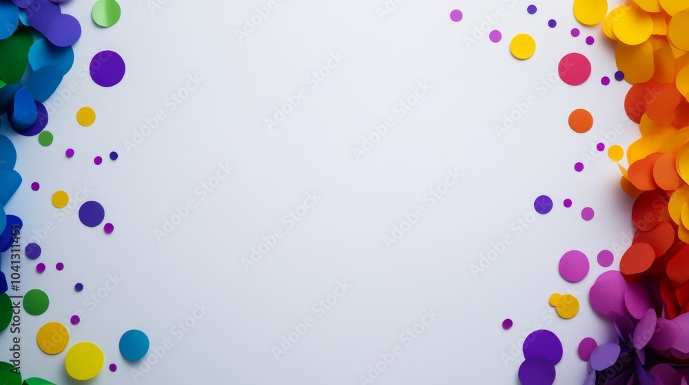 Poster colorful background with a rainbow of colors and a white background. the background is filled with s