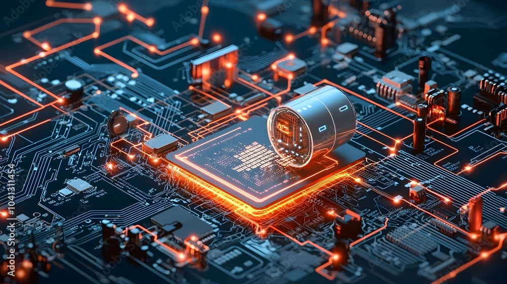 Aufkleber Futuristic cyber security shield surrounded by dynamic data streams locks and digital protection elements  Conceptual of advanced technology network security and digital encryption