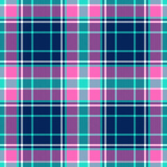 Fototapeta premium Plaid seamless pattern in blue. Check fabric texture. Vector textile print.
