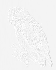 embossed image of parrot