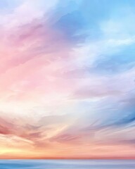 Minimalist cloud and sky illustration with soft pastel shades, symbolizing freedom in the present moment