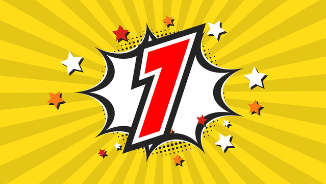 Colorful background with number 7 - Seven - 7th seventh