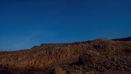Giant's Causeway under a clear night sky. Northern Ireland