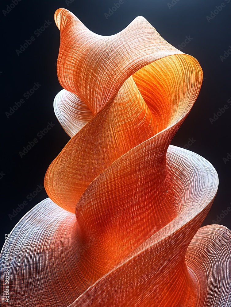 Poster abstract circular forms in flowing composition