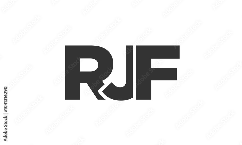 Fototapete RJF logo design template with strong and modern bold text. Initial based vector logotype featuring simple and minimal typography. Trendy company identity.