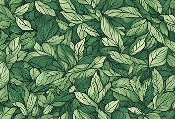 グリーンの葉の背景壁紙イラスト