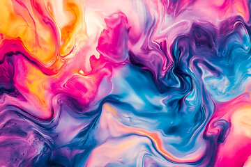 Fototapeta premium Dynamic Flow: Energizing Liquids Creating Bold Colorful Patterns
