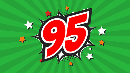 Colorful background with number 95 - Ninety-Five - 95th ninety-fifth