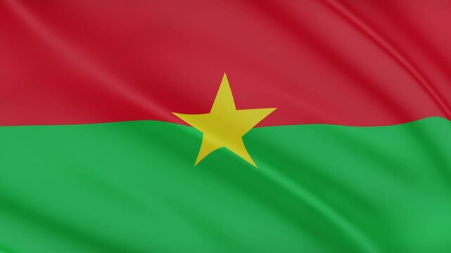 4K Flag Burkina Faso Realistic Waving Wind video
