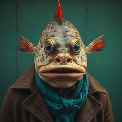 Obraz premium close up of a man with fish head