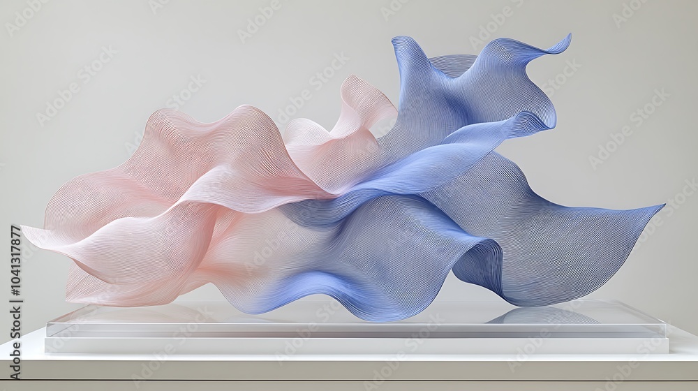 Poster overlapping translucent shapes in soft colors