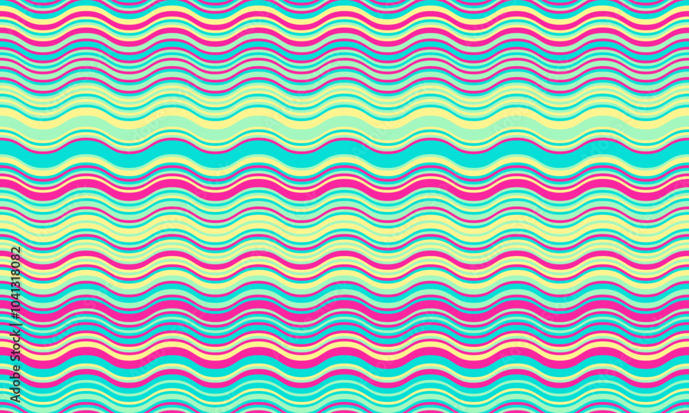 Poster abstract background with wavy stripes in vibrant colors, creating a rippled, liquid effect. smooth c