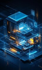 Abstract futuristic computer technology.