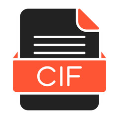 CIF File Format Vector Icon Design