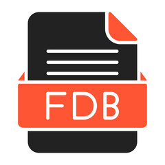 FDB File Format Vector Icon Design