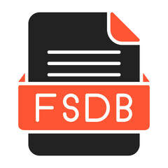 FSDB File Format Vector Icon Design