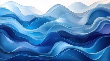 Fototapeta premium Blue waves pattern. water flow abstract seamless background