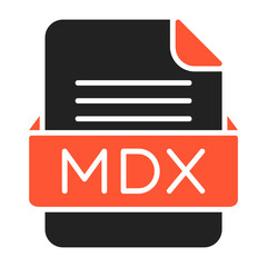 MDX File Format Vector Icon Design