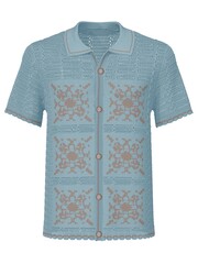 Knitted short sleeve Polo for men mockup isolated on transparent or white background