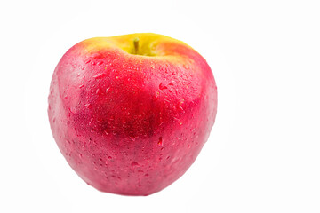 Close-up of an apple isolated on a white background.