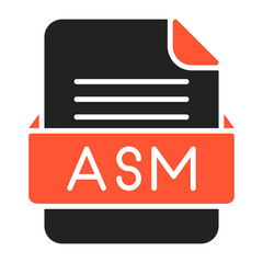 ASM File Format Vector Icon Design