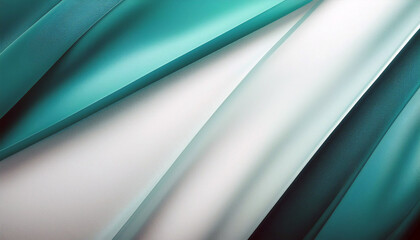 Fototapeta premium Elegant teal and white fabric drapes, showcasing a sophisticated texture and subtle gradient. A calming, luxurious feel.