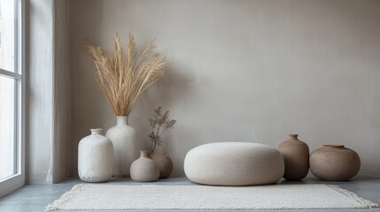 Minimalist Home Decor with Vases and Plants