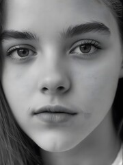 Monochrome portrait of woman