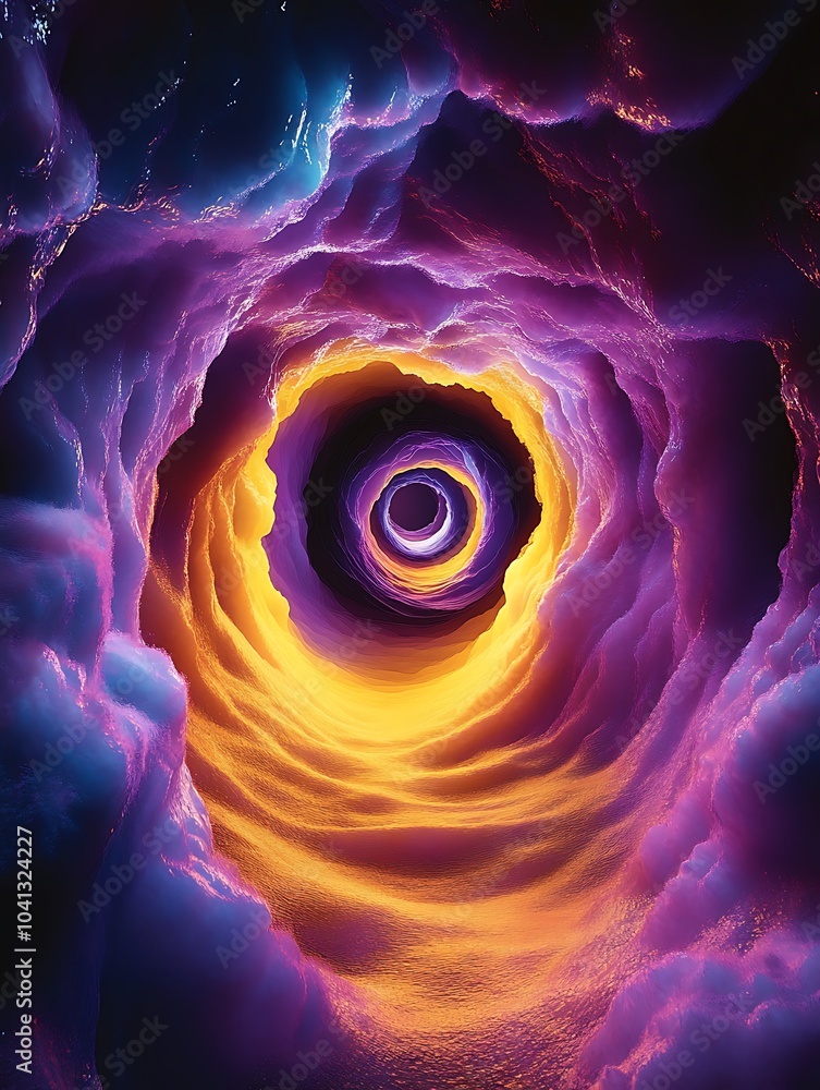 Poster intricate pattern of concentric circles in vivid colors