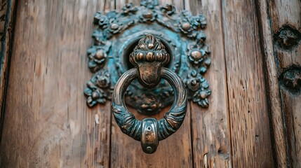 Welcoming Wooden Door with Classic Knocker and Mail Slot Inviting Entrance to a Cozy Cottage Cabin or Farmhouse  Rustic and Charming Home Exterior Design Detail