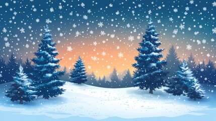 Naklejka premium Winter christmas background with trees covered by snow , copy space