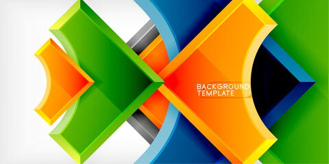 Geometric design abstract background - circles and triangles