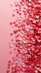 Heart Confetti on Pink Background